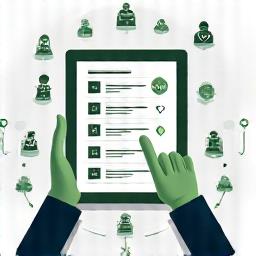 Ilustración de una lista de tareas siendo asignadas por IA